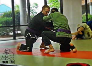 Open Mat training with my friend Matheus (who trains at another local BJJ academy...and frequently taps me out!)